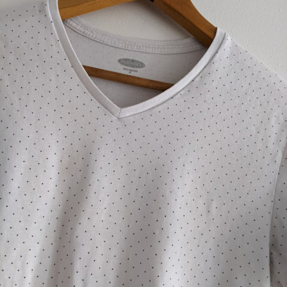 Old Navy White and Black Polka Dot T-Shirt Size M - Picture 5 of 6